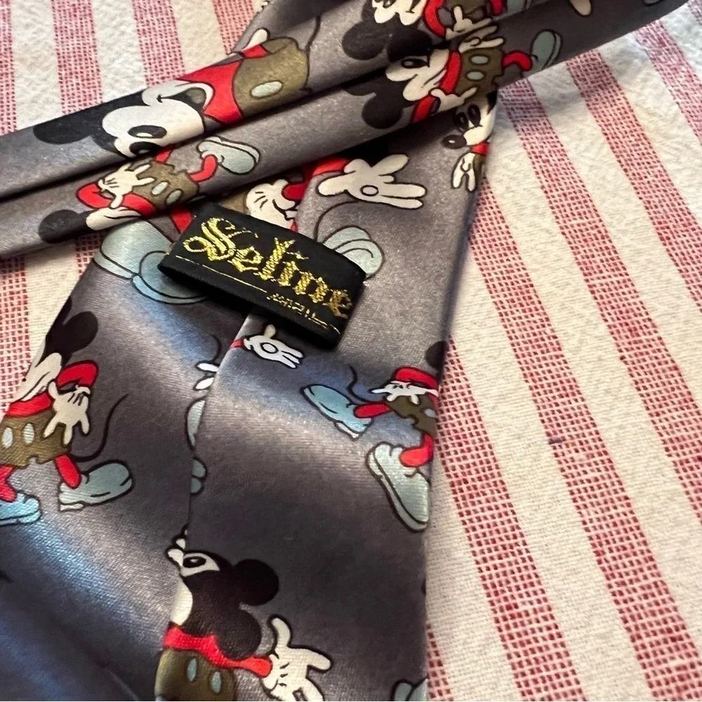 Seline Mickey Mouse Disney Gray Tie 59”